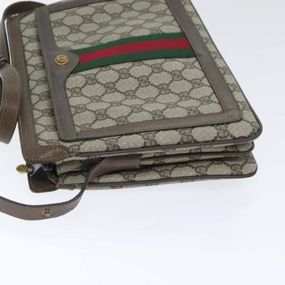 GUCCI GG Supreme Web Sherry Line Shoulder Bag PVC Beige 41 001 4085 Auth 93543 - Picture 5 of 16